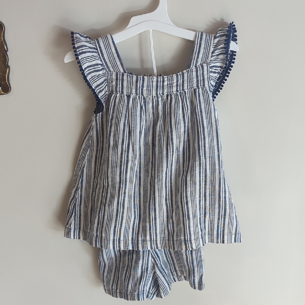 Carter's Navy and White Striped Toddler Set